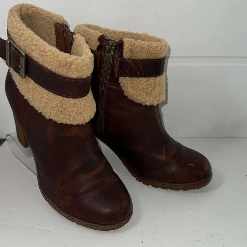 Timberland gum heeled leather zip bootie cordovan 8